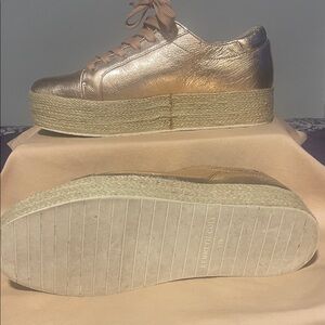 Kenneth Cole Metallic Gold Platform Sneakers